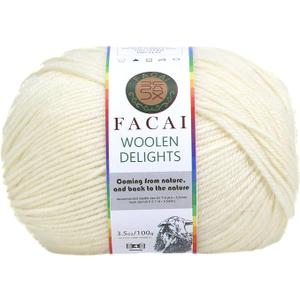 Facai Blend Merino Wool Yarn for Knitting - Worsted Weight,197yds (3.5oz) Ball, Ideal for Sweaters, Scarves, and Accessories (3, Milky White)