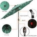 Blissun 9 ft Solar Umbrella, Patio Umbrella with 32 LED Lights, Outdoor Table Market Umbrella for Garden, Deck, Backyard (Seaglass)