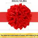 Grand Opening Ribbon-Cutting Ceremony Kit Includes Gold Scissors, Flower Ball, Red Ribbon & White Gloves,Suitable for all ribbon-cutting and inauguration ceremonies (Embossed Handle)