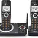 AT&T CL82219 DECT 6.0 2-Handset Cordless Phone for Home with Answering Machine, Call Blocking, Caller ID Announcer, Intercom and Long Range, Black