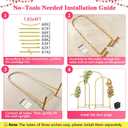 Metal Arch Backdrop Stand, Set of 3 (4ft / 5ft / 6ft) Gold Arch Backdrop with 12 Ground Nails, Stable Arched Background Stand for Wedding, Baby Shower, Birthday Party, Photography