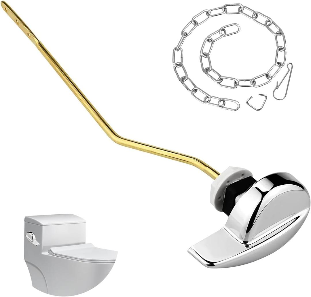 2 x Toilet Handle Replacement Kit - Copper Flush Lever Handle Compatible with TOTO THU068#CP & St743S, Kohler Toilet Tanks (Side-Mounted, Silver)