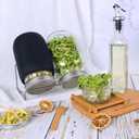 Organic Seed Sprouting Jar Kit 2 32 oz Wide-Mouth Mason Jars with Stainless-Steel Sprouter Lids & Stand, Blackout Sleeves, Drain Tray Grow Broccoli, Alfalfa & Bean Microgreens