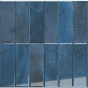 VEELIKE Cobalt Blue Peel and Stick Backsplash for Kitchen Backsplash Tiles Peel and Stick Subway Wall Tile Stickers 12 Sheets Self Adhesive Back Splash Navy Blue Ceramic Tile for Bathroom 12''x12''