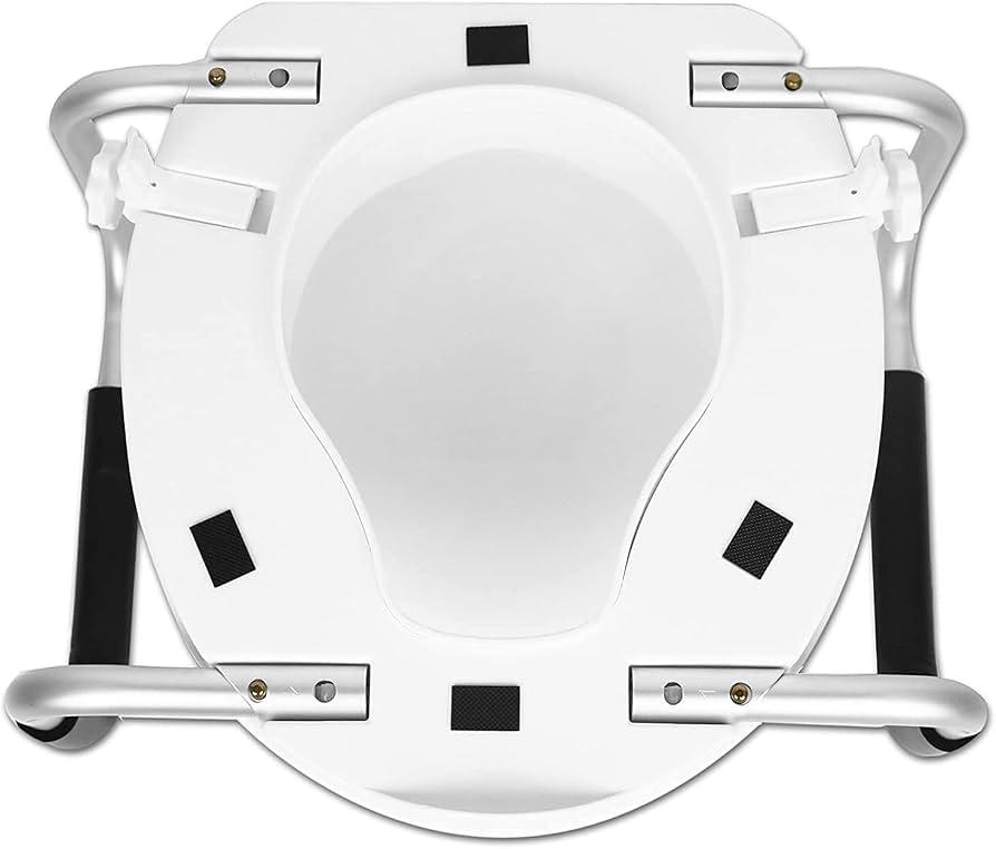 PEPE Mobility Raised Toilet Seat with Handles and Lid, 10 cm (3.9"), White
Riser for Elderly and Disabled Adults, Hip Replacement Recovery, Two Side Clamps, Fits Oval and Round Pans, Polypropylene