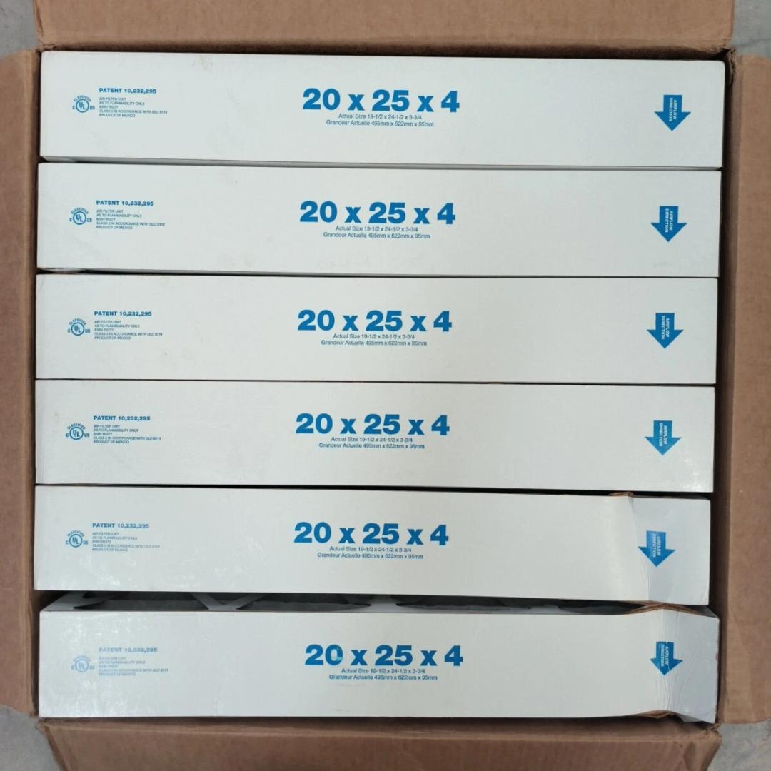 20x25x4 MERV 8 Pleated Air Filter AC Furnace 6 Filters