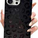 for iPhone 16 Pro Max Case Cheeah Leopard Women Rectangle Edge Retro Vintage Protective Drop Protection Phone Cases for iPhone 16 Pro Max Black