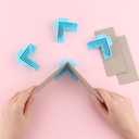 Briartw 8pcs Corner Guides for Chipboard Boxes,L-Shape Cardboard Box Corner Assembly Clamps for Box Making,Cartonnage Corner Holding Tool Work with 3 mm, 2 mm, 1.5 mm, and 1 mm Wide Chipboard,Blue