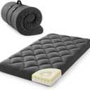 Jamdok 4" Twin Size Pillow Top Floor Futon Mattress,Memory Foam and Egg Crate Foam, Roll Up Japanese Tatami Pad for Sleeping,Quilted Guest Bed with Removable Cover, 75×38×4 Inches