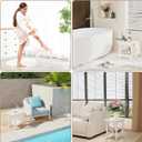 HIPS Shower Benches for Inside Shower, Shower Stool with Space-Efficient Storage Shelf, Waterproof Shower Chair Seat for Spa Bathroom(White)