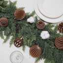 3.15INCH Brown Velvet Ornaments for Christmas Tree, 12PCS Glitter Flocked Christmas Ornaments Decorations Balls Set Decor
