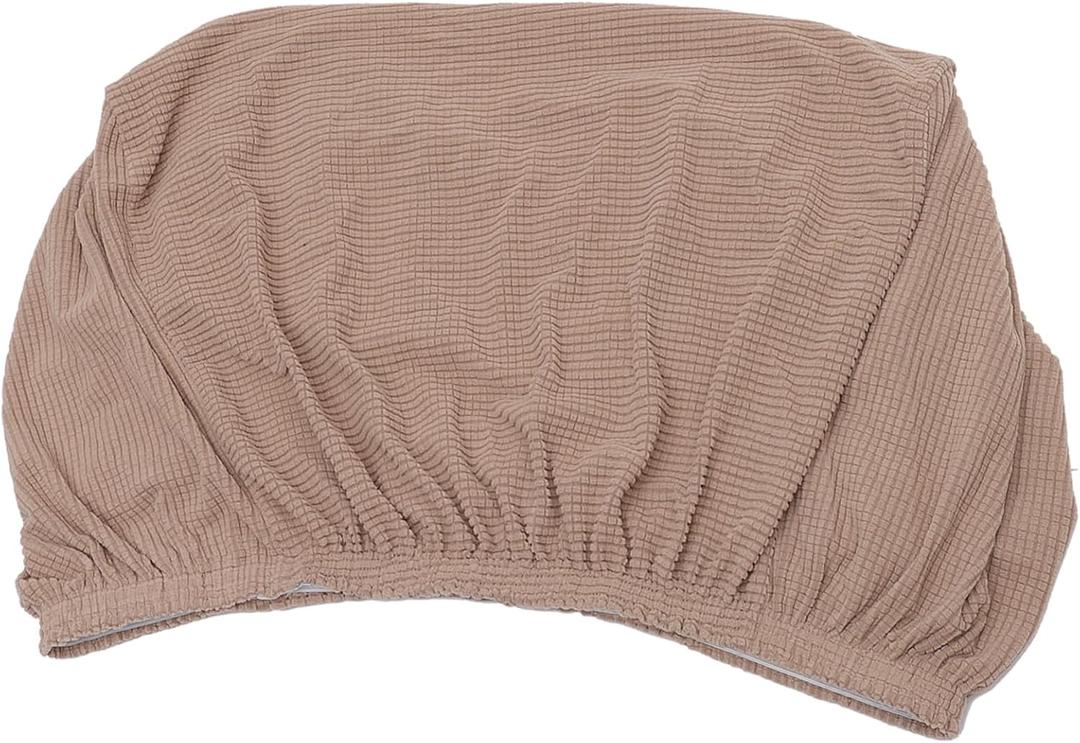 Stretchable Square Stool Cover Elastic Low Stool Protector for Living Room Removable Washable Jacquard Fabric and Chairs (Khaki)
