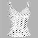 Verdusa Women's Polka Dots Cami Top Bow Lace Y2k Going Out Cute Tops (XL)
