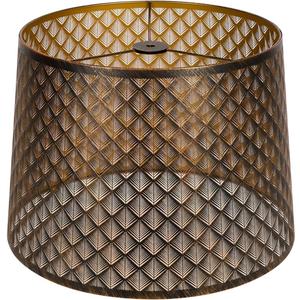 ALUCSET Metal Etching Large Lamp Shade, Drum Big Lampshades for Table Lamp and Floor Lamps, Unique Arrow Design, Bronze 12" Top X 14" Bottom X 10" High, Spider