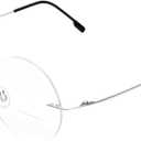 Round Rimless Frame Bifocal Reading Glasses For Men Women +2.25 Titanium Alloy Lightweight Readers Eyeglasses