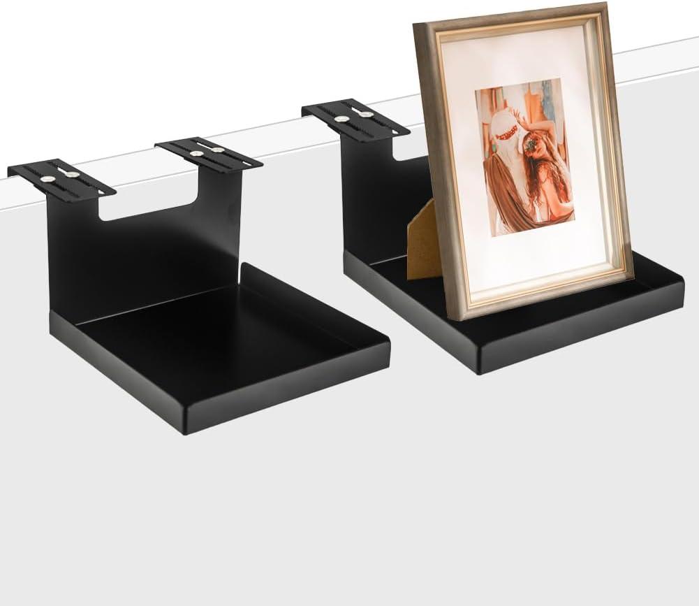 Office Small Cubicle Shelf Storage Organizer Floating Corner Rack Hanging Mini Shelf Adjustable Home Office Essentials for Small Planter Statue Decor Photo Frame 2 Pack