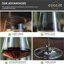 coccot Wine Glasses Set of 6,Crystal White Wine Glasses,Red Wine Glass Set, Wine Glasses Long stem,Clear Lead-Free Premium Blown Glassware (18.5oz,6 pack)