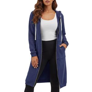 DUOYANGJIASHA Womens Hoodies Zip Up Sweatshirts Oversized 2026 Fashion Long Hooded Fall Winter Fleece Jackets with Pockets (Large, Blue)
