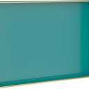 MAONAME Green Serving Tray with Handles, Rectangular Decorative Tray, Modern Coffee Table Trays, Plastic Ottoman Trays for Bathroom, Decor, 15.7” x 11.8” x 1.57"