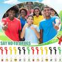 Red Ribbon Week Supplies Bulk Drug Free Keychains Red Ribbon Week Gift Keychains for Anti-drugs Campaigns