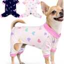 Glittme 2PACK Dog Pajamas Soft Dogs Clothes for Small Medium Dogs Elastic Cats Apparel Breathable Dog Pjs for Puppy XL