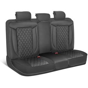MotorBox Prestige Premium Seat Covers, Semi-Custom Fit Black Car Seat Covers for Rear Bench Automotive Interior Cover for Car Truck Van SUV, Made with Faux Leather for Superior Feel & Durability
