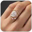 RKKOJJO 925 Sterling Silver Bridal Rings Sets AAA Cubic Zirconia CZ Full Diamond Engagements Rings Wedding 3 Pcs Promise Anniversary White Gold Rings for Women Size 8