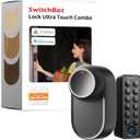 Smart Lock Ultra with Keypad,Fingerprint Door Lock, App Remote Control, Built-in WiFi Keypad Deadbolt, Auto Unlock, Waterproof&Easy Install,Supports Alexa and Google (Lock Ultra Touch Combo) (Black)