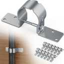 9PCS Fence Post Brackets, 1 7/8 Steel to Wood Fence Bracket, Fence Brackets for Metal Posts, Galvanized Pipe Grip Tie - Fence Post Repair with Bolts