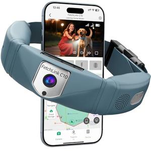 Wireless Dog Fence System, GPS Dog Fence Collar with 2K Camera, Live Video & Recording, Virtual Fence, GPS Tracker, Two-Way Audio, Waterproof, 5-Day Battery, for Medium & Large Dogs