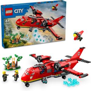 LEGO City Fire Rescue Plane Toy for Kids and Fans of Firefighter Toys, Fun Birthday Gift Idea for Boys and Girls Ages 6+ who Love Airplane Toys and Imaginative Play, Includes 3 Minifigures, 60413