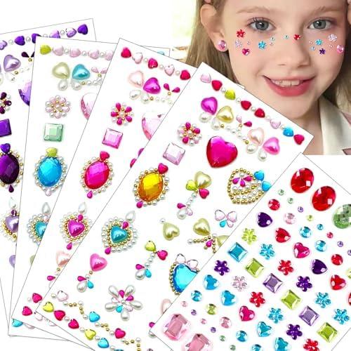 NOOEPC Gem Stickers for Grafting-Self Adhesive Face Gems Rhinestones Jewel, Kids Princess Stickers, Sparkling Acrylic DIY Decoration, Kids Reward, Craft Supplies Stick on Rhinestones