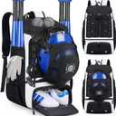 SDYSM Baseball Bag Lightweight Softball Bags for Adults Youth 40L Large Baseball Backpack with Shoe Compartment, Helmet Holder, Fence Hook Waterproof Softball Bats Bag for T-Ball & Softball Equipment