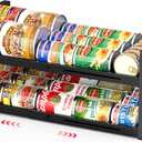 2-Tier Can Organizer for Pantry, Expandable Length Can Rack for Kitchen Shelf Organizer and Storage, Sturdy Metal Standing Can Holder for Canned Soup Soda Food Goods Storage, Stackable