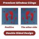 119Pcs Halloween Window Clings, Bloody Footprint Handprint Ghost Zombie Stickers Reusable Scary Decals Halloween Decoration Indoor Party Supplies Home Office Wall Decor, 9 Sheets