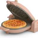 bella Flip-n-Store Waffle Maker with EverGood Ceramic Nonstick Coating, Fits-anywhere Kitchenware, Power Indicator Light, Cool Touch Handle & Cord Wrap, 7 Wide & 1" Deep Plates, 1000 Watt, Blossom