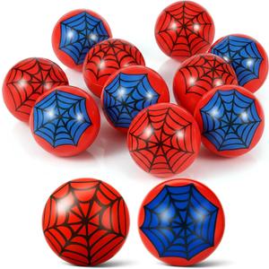 Civaner 24 Pcs Spider Party Favor, 1.57'' Stress Ball Sensory Fidget Toys for Kids Birthday Decorations Game Supplies Goodie Bags Stuffers Easter Basket Filler Classroom Gifts (Purple Web) (Red Blue Web)