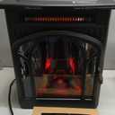 Electric Fireplace Stove, 1500W, Fast Heating, X Infrared Fireplace Heater with Remote Control, 8H Timer, Freestanding Stove with Adjustable 3D Flame Overheat Protection, Indoor Fireplace (Black)