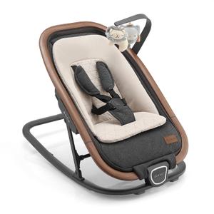 Gromast 2-in-1 Baby Bouncer Seat for Infants, Portable Baby Rocker with 3 Adjustable Backrest Positions & Travel Bag - Dark Gray