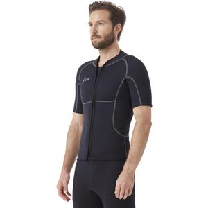 Hevto Men Wetsuit Tops and Vest 3/2mm Neoprene Jacket Surfing Swimming Front Zip Wet Suit for Water Sports (Large)