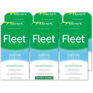 Fleet Laxative Saline Enemas for Constipation Relief for Adults, Fast and Effective, 2 Bottles per Pack, 4.5 Fl Oz Each, Pack of 6