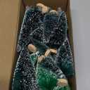 30Pcs Mini Christmas Trees - Artificial Christmas Tree Bottle Brush Trees with 5 Sizes, Snow Trees with Wooden Base for Christmas Party Home Table Craft Decor (Silver+Green+DarkGreen)