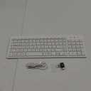 SABLUTE Wireless Keyboard with 7 Colored Backlits, Rechargeable Silent Compact Cordless Computer Keyboard with Low Profile Quiet Light Up Keys for Windows, PC, Linux, Chrome, Mac (White)