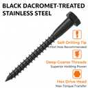 1/2 x 6 Black Lag Bolts, 20 PCs Heavy Duty Dacromet-Coated 304 Stainless Wood Lag Screws, Hex Head for Outdoor Framing Construction