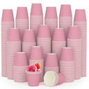 Turbo Bee 600Pack 3oz Small Paper Cups,Disposable Pink Bathroom Cups for Party, Picnic,Travel and Event