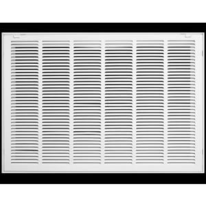 30" X 16 Steel Return Air Filter Grille for 1" Filter - Fixed Hinged - Ceiling Recommended - HVAC Duct Cover - Flat Stamped Face - White [Outer Dimensions: 32.5 X 17.75]