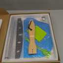 Pizza Stone 5 PCS Set, 15 x 12" Large Rectangle Pizza Stone Set for Oven and Grill with Metal Pizza Peels & Cutter Rocker, 0.6'' Thickened Stone Pizza Pan, Baking Stone for Pizza, Bread