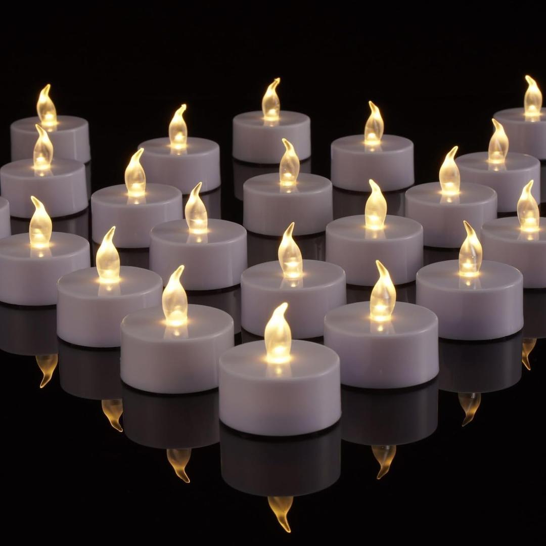 TSLVIC LED Battery Tea Light Candle - 100 Pack Flameless Candles Realistic and Bright Flickering Tealight Long Lasting 200 Hours for Holiday Celebration, Party, Home Decoration Warm White