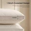 Puredown Goose Feathers and Down Pillows, 100% Organic Cotton Cover, Gusseted Pillow for Sleeping Hotel Collection Bed Pillows, Standard, Set of 2