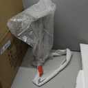 Armen Living LCCASWBAGRB201 Caf Adjustable Barstool in Grey Faux Leather and Brushed Stainless Steel Finish, Gray/Walnut, 31.5" x 19.29" x 17"